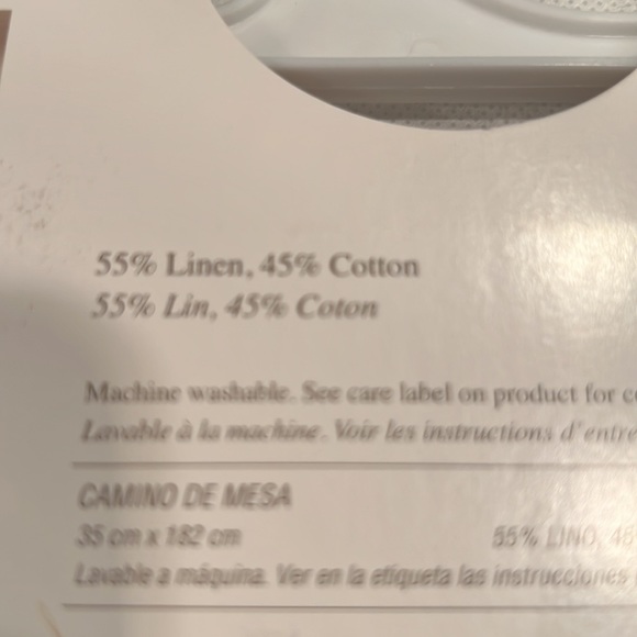 Studio 3B-Blue w/Black Contrast Stitch Linen Blend Table Runner- 14” x 72”-NWT - Picture 5 of 7